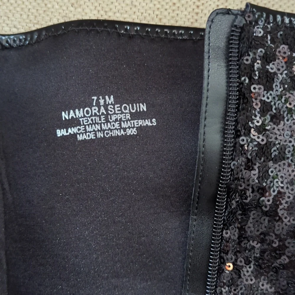 Impo Elegant Black Sequin Knee-High Boots Sixe 7.5 - Picture 5 of 6